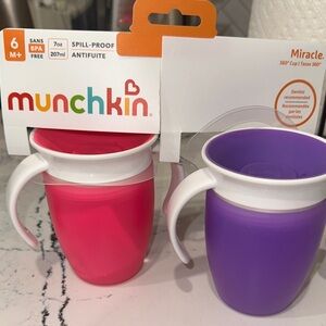 Munchkin Miracle 360° Cups in Pink and Purple